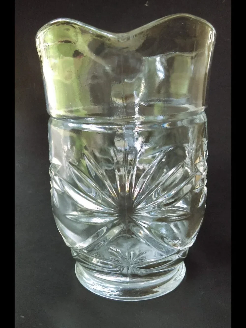 Anchor Hocking Pint Pitcher Star Of David 1960's Clear Glass Starburst Vintage